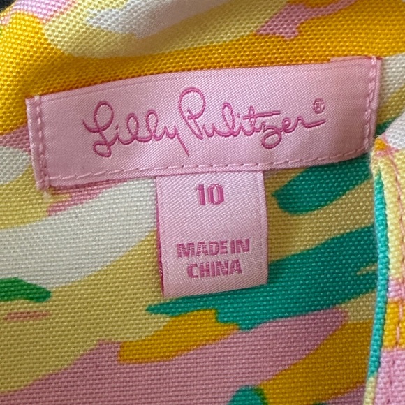 Lilly Pulitzer Sleeveless Fit & Flare Dress Size 10 Floral Pink Yellow Green - Picture 10 of 15